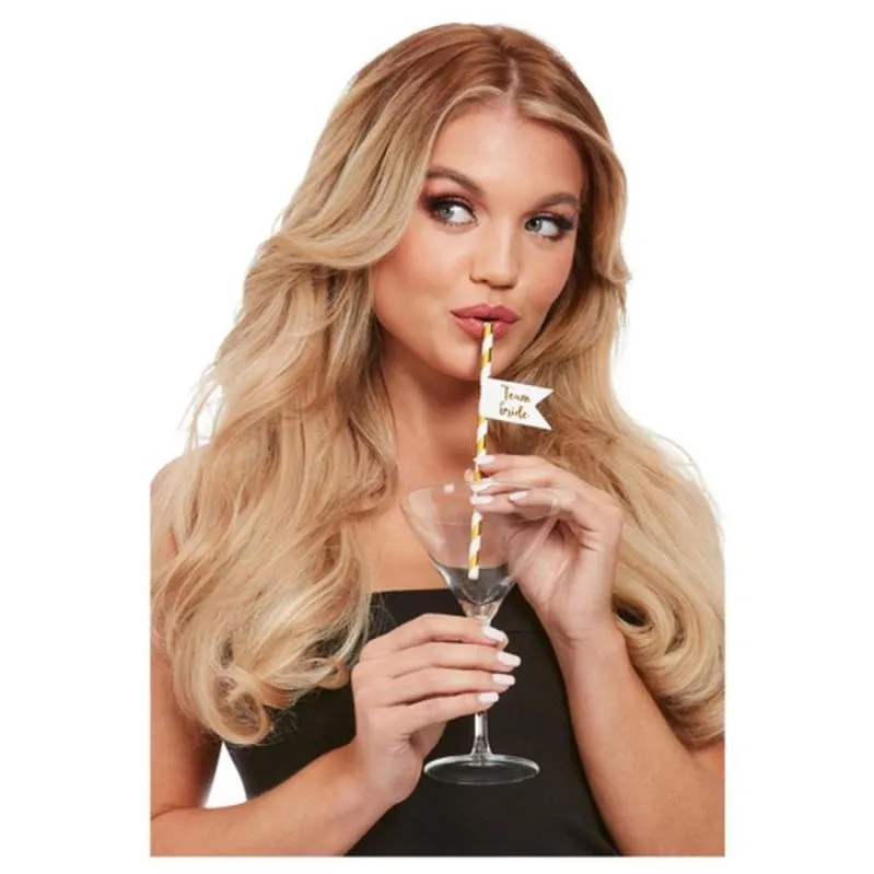 Team Bride Straws, Gold