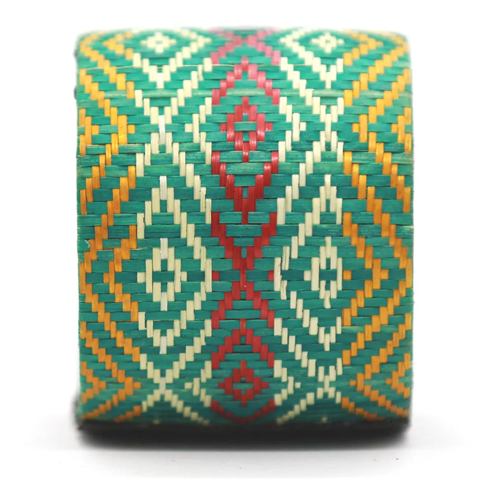 Terra: Green Patterned Sugar Cane Leaf Bracelet