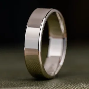 The Architect | 5mm & 6mm Men's Classic White Gold Wedding Band
