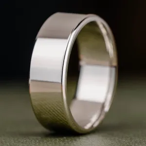 The Architect | 7mm & 8mm Men's Classic White Gold Wedding Band
