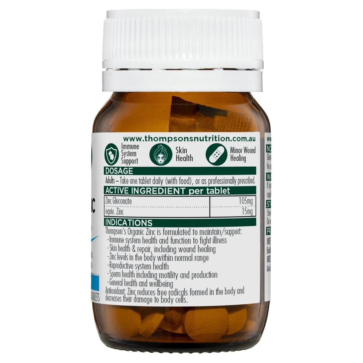 Thompson's Organic Zinc 80 Tablets