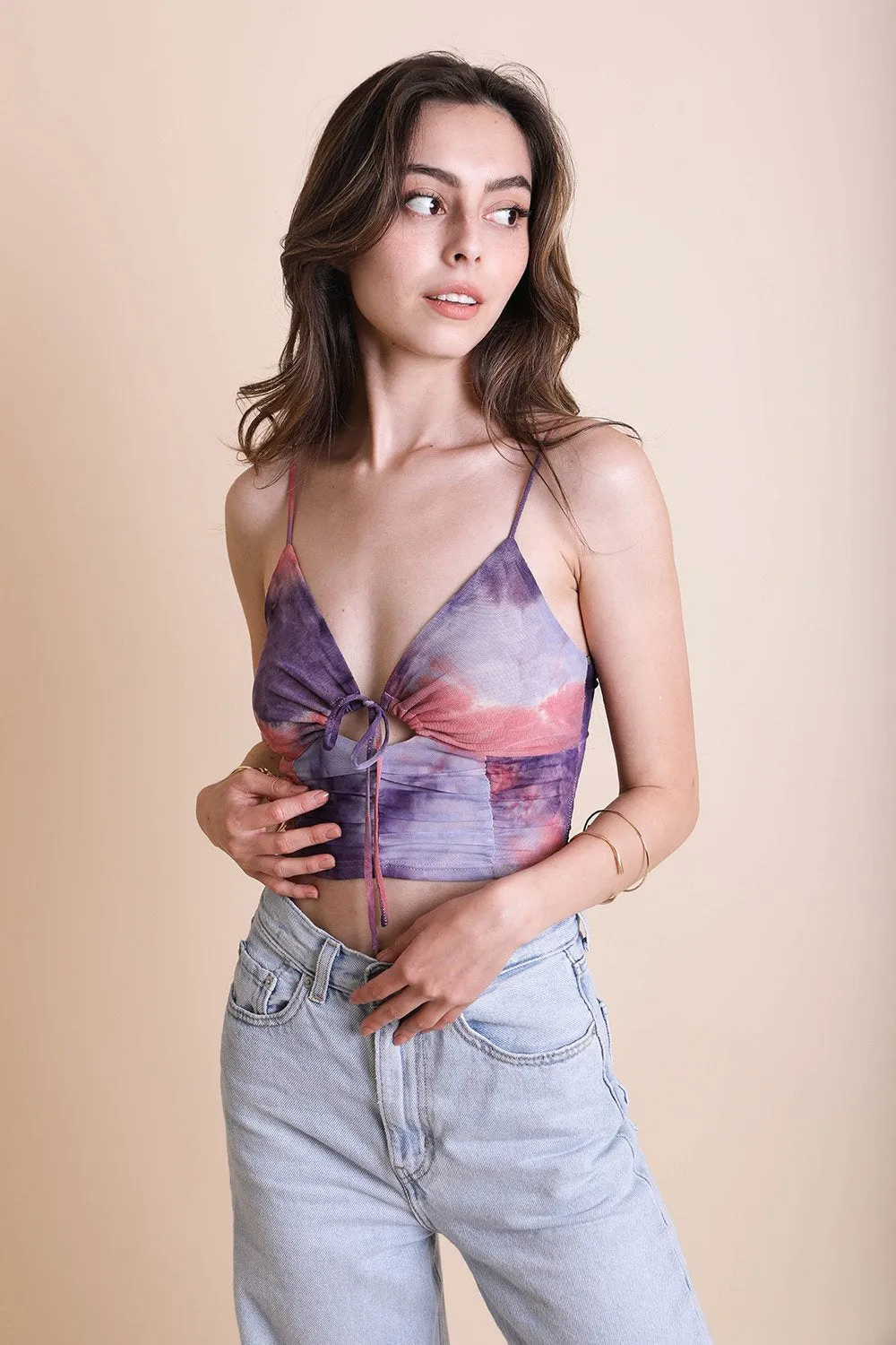 Tie Dye Mesh Keyhole Brami - 3 colors