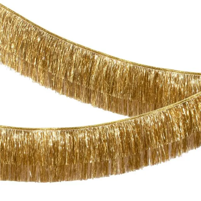 Tinsel Fringe Garland -- Gold