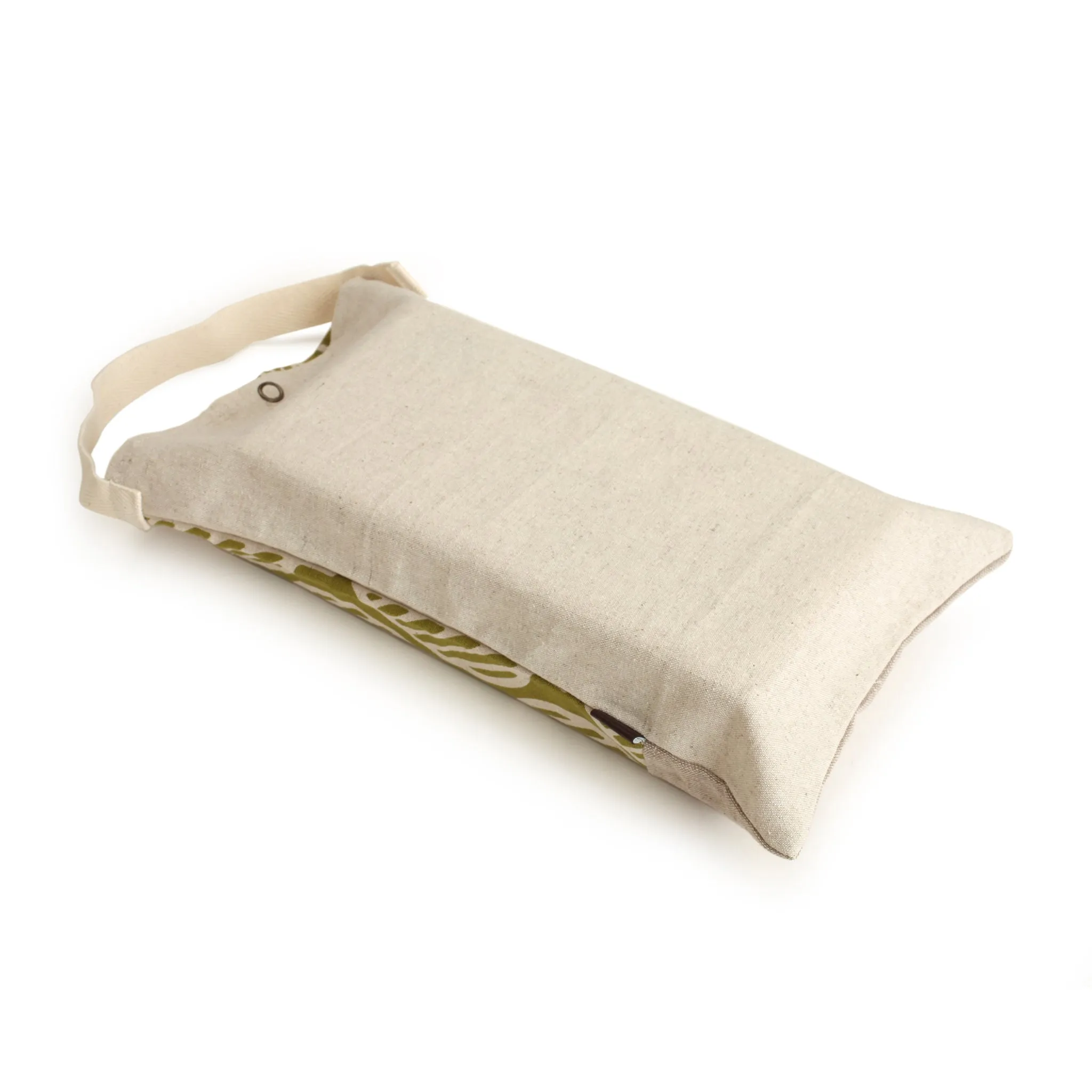Tissue Box Cover with Green Leaf Design