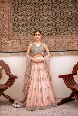 Traditional Pink Lehenga Bridal with Choli Dress #BS804