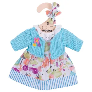 Turquoise Cardigan and Dress (for Size Small Doll)