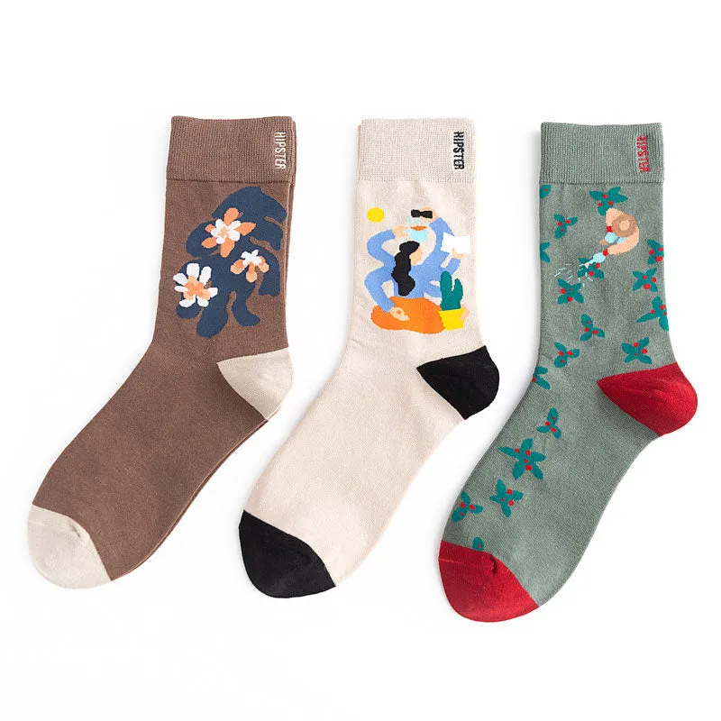 Unisex Harajuku Colorful Full Socks -1 Pair