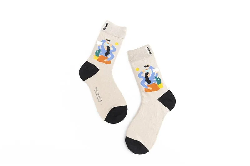 Unisex Harajuku Colorful Full Socks -1 Pair