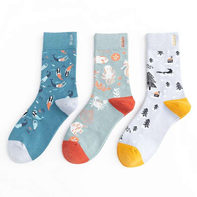 Unisex Harajuku Colorful Full Socks -1 Pair