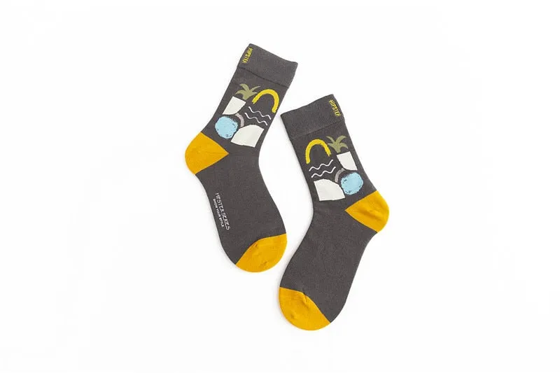 Unisex Harajuku Colorful Full Socks -1 Pair
