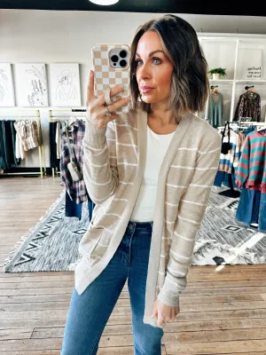 Uptown Striped Slub Cardigan