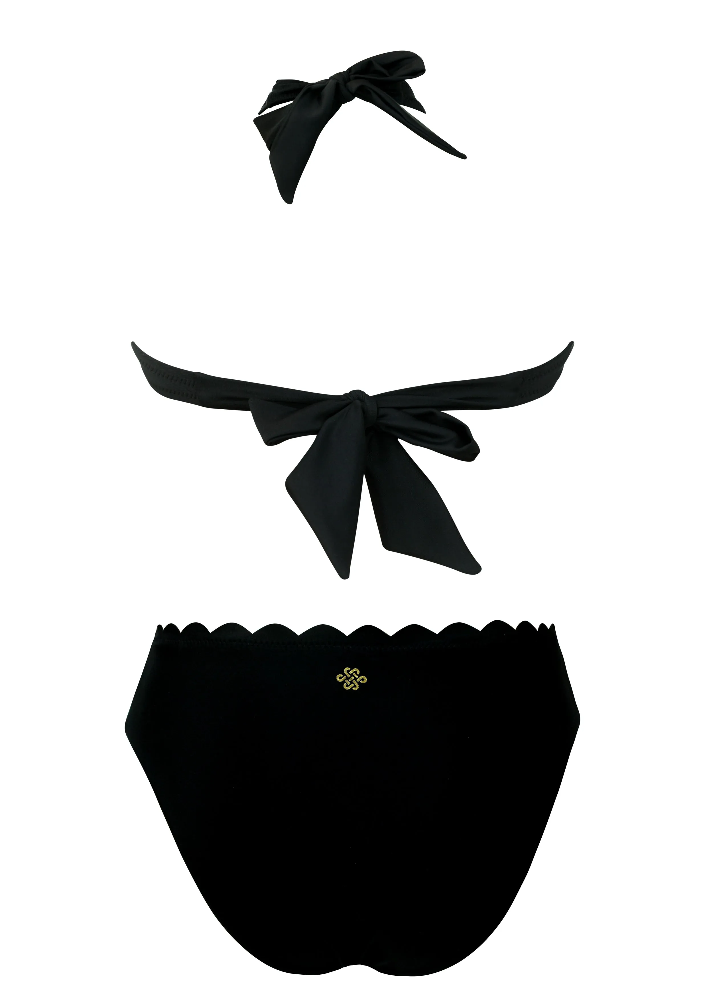 Venus Black UW Halter Top with Mid Rise Bottom