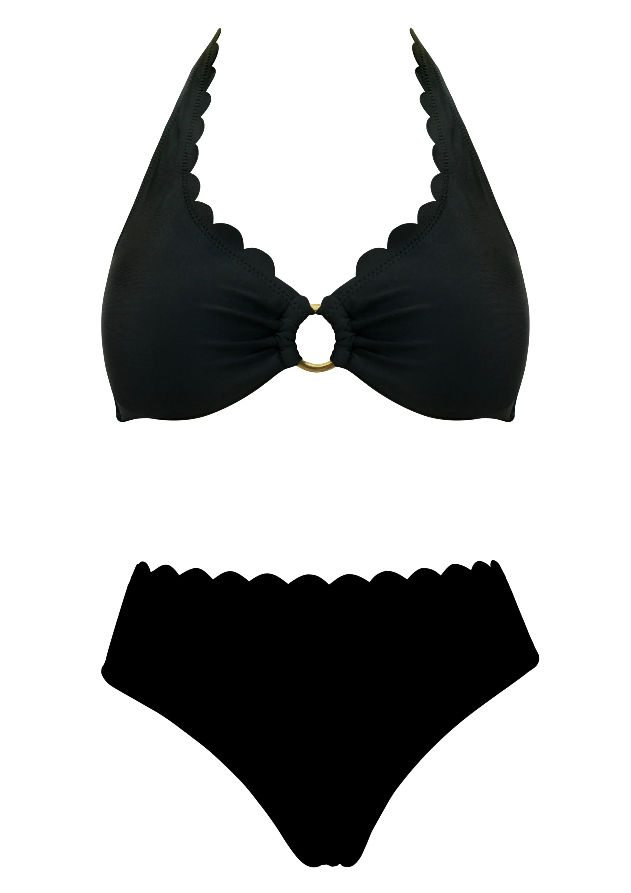 Venus Black UW Halter Top with Mid Rise Bottom