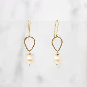 Vintage Pearl & Handmade Gold Detail Earrings by brunet