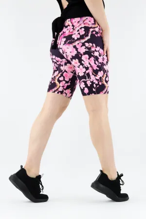 Watercolour Cherry Blossom - Casual Long Shorts