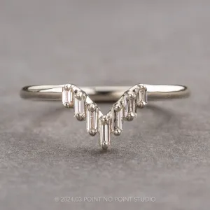 White Baguette Diamond Wedding Band, Juniper Setting, 14K White Gold