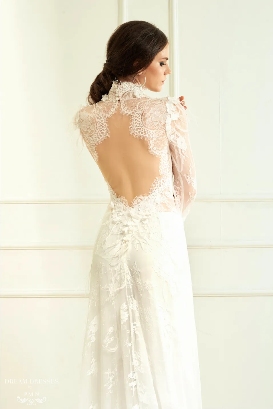 White Bridal Ao Dai | Vietnamese Lace Bridal Dress (#ALANNAH)