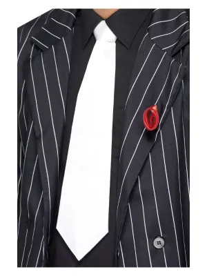 White Gangster Tie on Elastic