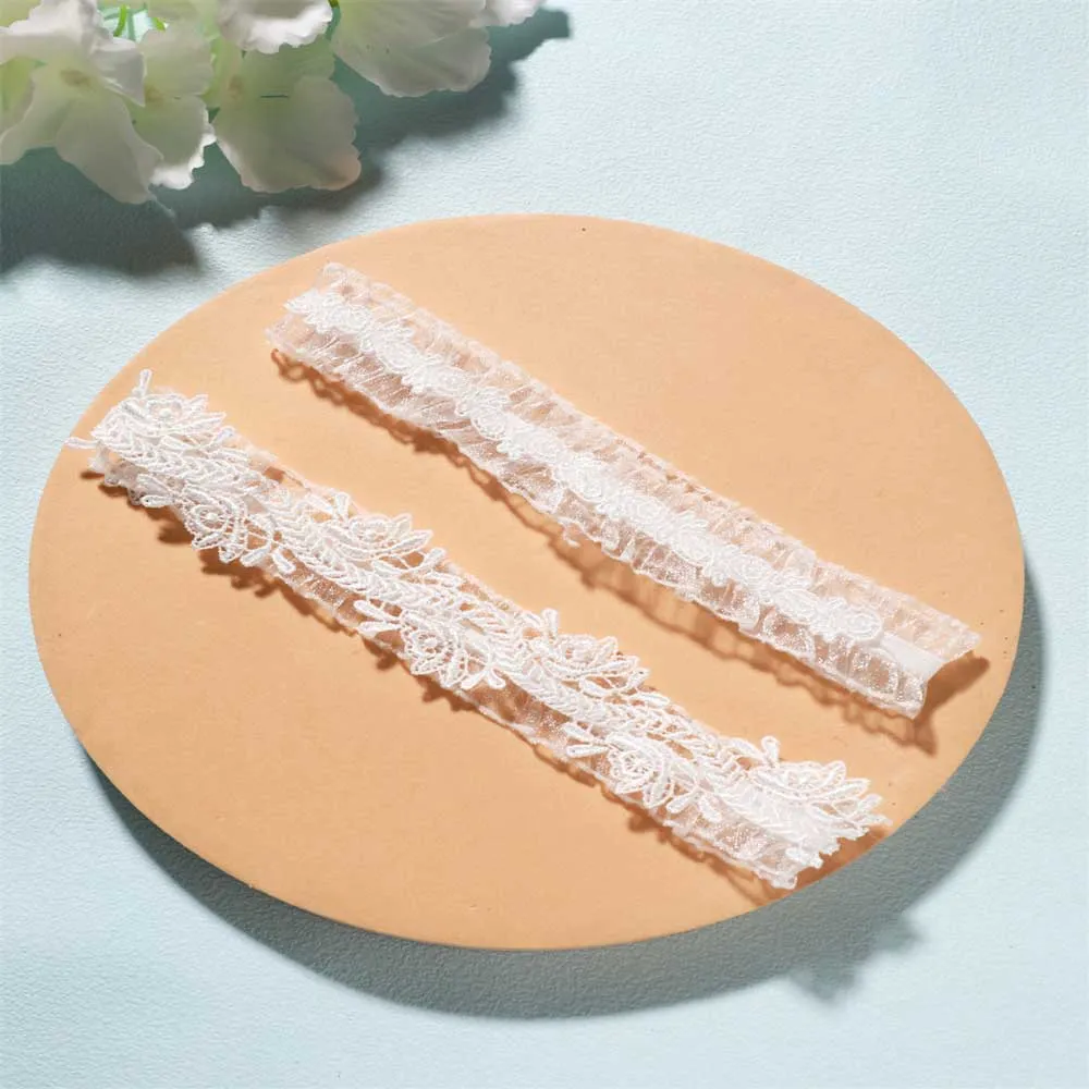 White Lace Wedding Garter Set, Bridal Garter Set GT2014