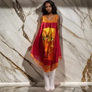 Women African Printed Umbrella Dress