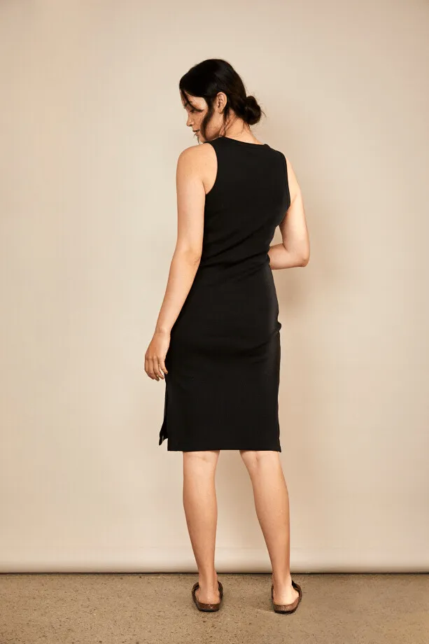Women's Cotton Dress | Charcoal Black