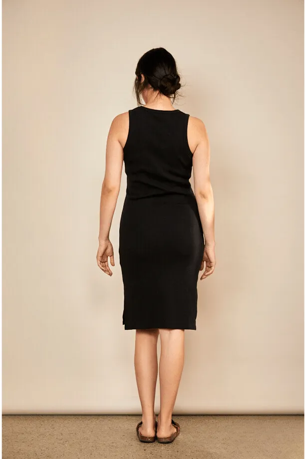 Women's Cotton Dress | Charcoal Black